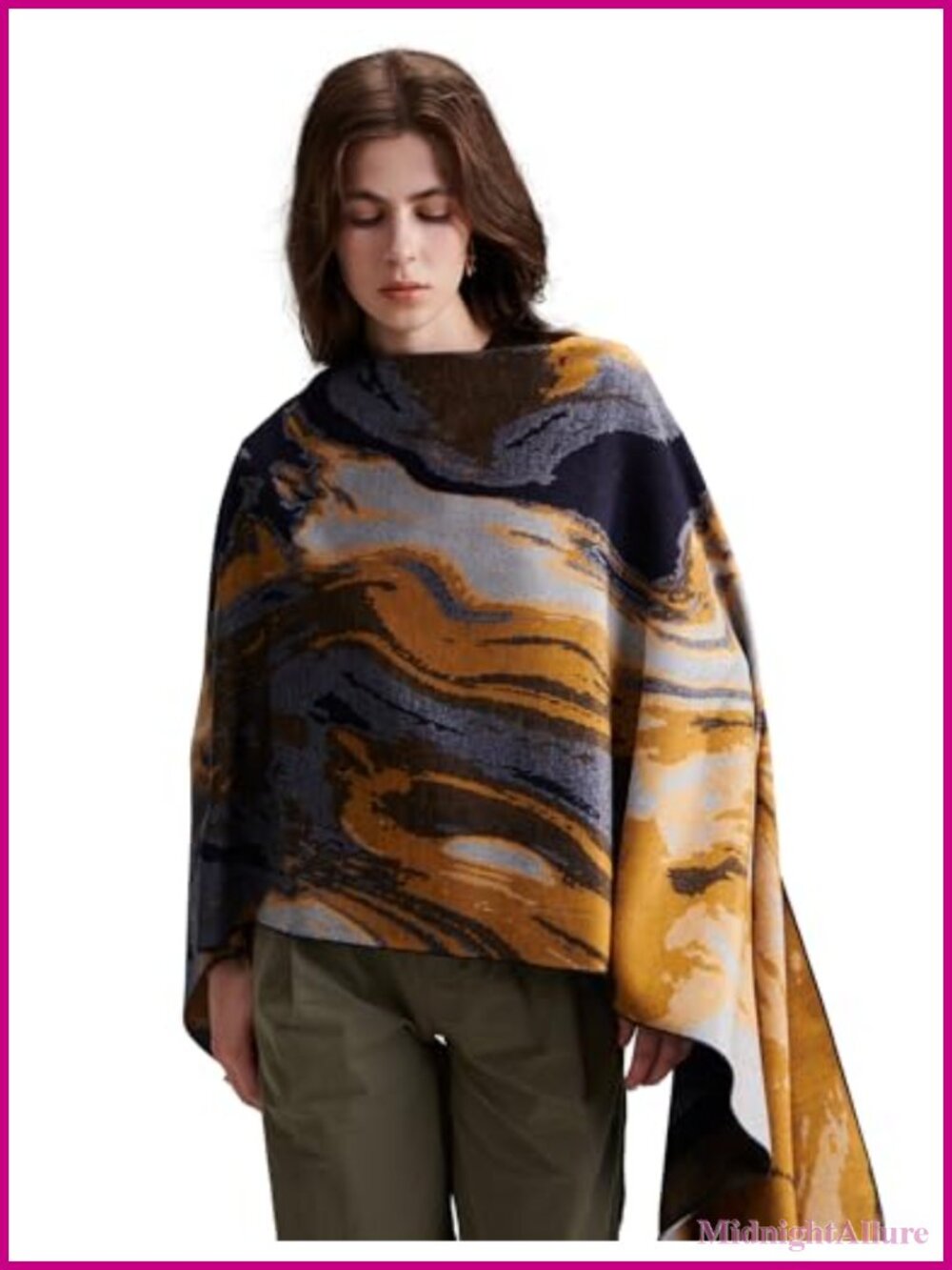 100% Mulberry Silk Wrap for Women 71x24 Jacquard Pashmina Shawl